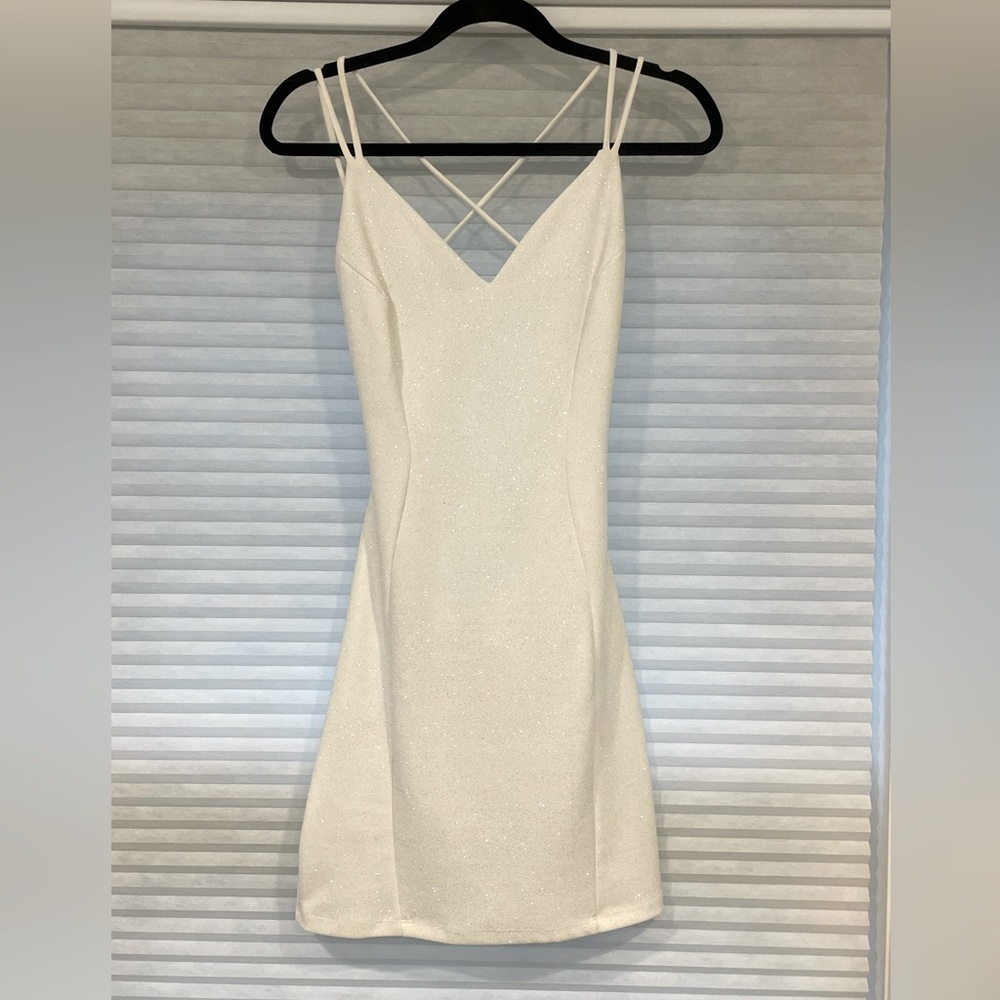 Bachelorette White Sparkle Strappy Dress